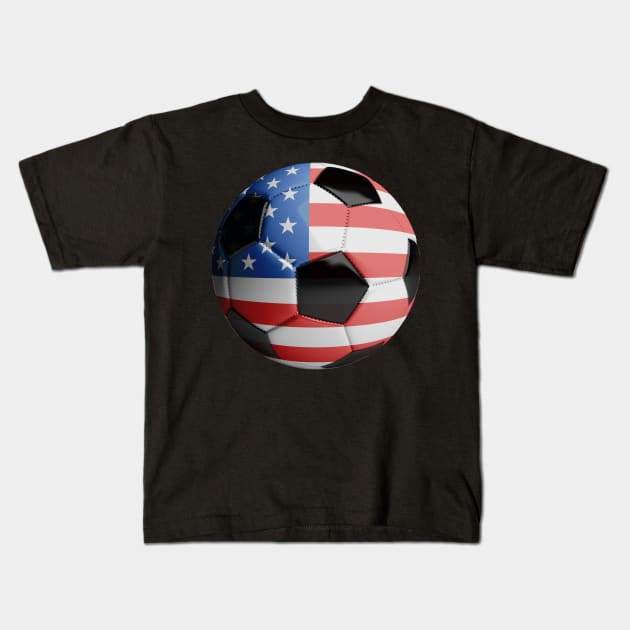 American Soccer Ball Kids T-Shirt by reapolo